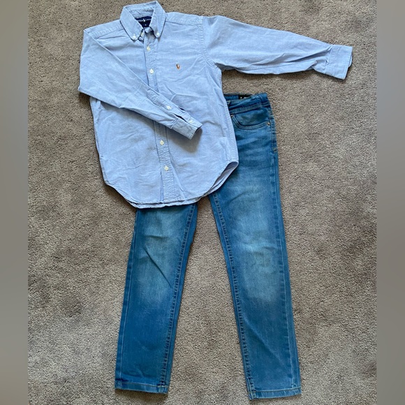 Polo Ralph Lauren & David bitton jeans set boys Sz 8 - Picture 1 of 10